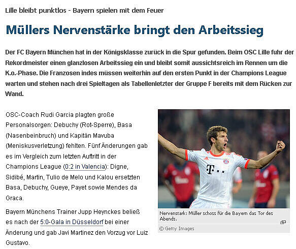 Internationale Stimmen: Bayern gegen Lille: Die Pressestimmen - FC Bayern - Abendzeitung München