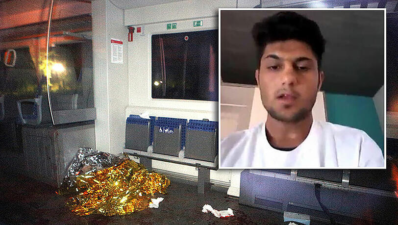 Der Attentäter richtete im Zug ein regelrechtes Blutbad an. Zwei Opfer schweben noch in Lebensgefahr. Der Attentäter richtete im Zug ein regelrechtes Blutbad an. Zwei Opfer schweben noch in Lebensgefahr.