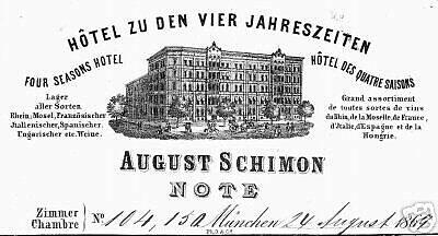 ...und eine Hotelrechnung aus dem Jahr 1869.