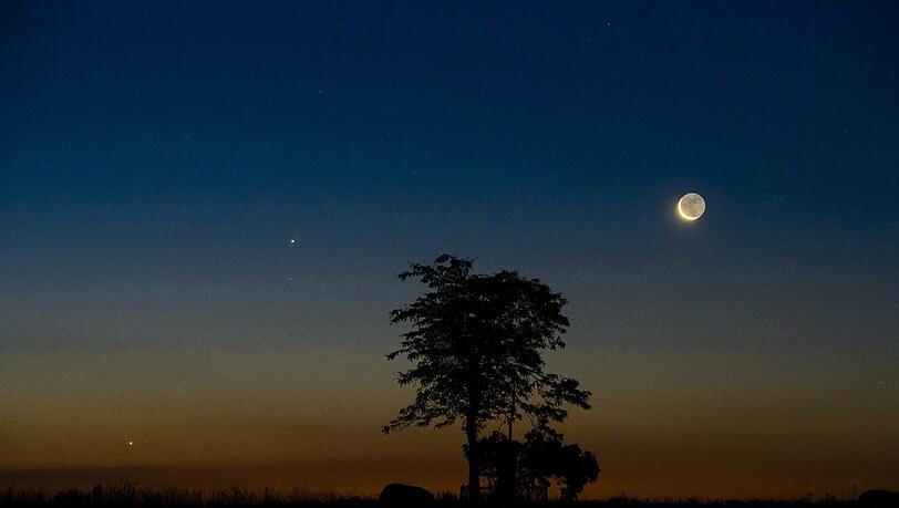 Unser Nachbarplanet, die Venus (l.), leuchtet heuer besonders hell. Unser Nachbarplanet, die Venus (l.), leuchtet heuer besonders hell.