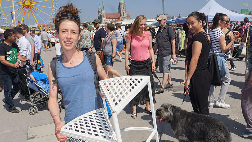 Köchin Maren Tietjen (35): "Ich habe eine Kräuter- und Blumentreppe für acht Euro ergattert - ursprünglich hätte es 15 Euro kosten sollen. Ich werde darauf Rosmarin, Basilikum, Salbei, Thmian und Minze haben."