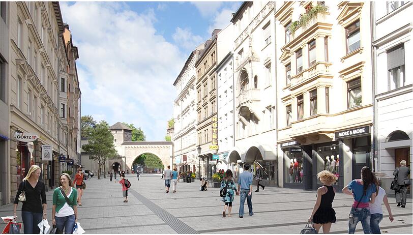 Weg mit der Fahrbahn: Hier erkennt man den geplanten Bodenbelag.