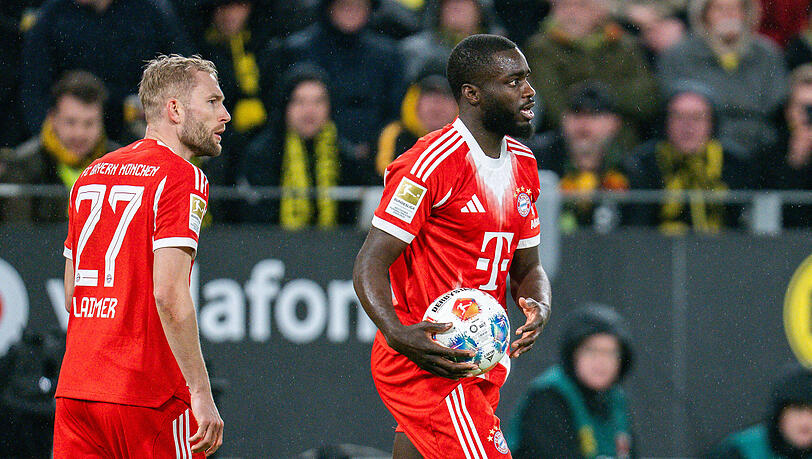 Konrad Laimer und Dayot Upamecano gehen gelb vorbelastet ins Rückspiel gegen Bergamo. Konrad Laimer und Dayot Upamecano gehen gelb vorbelastet ins Rückspiel gegen Bergamo.
