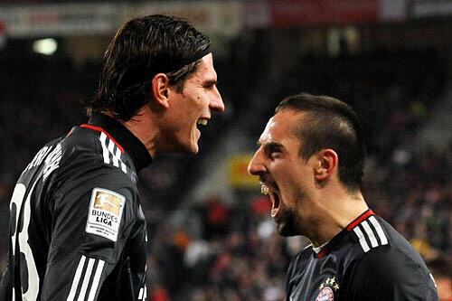 Auch Franck Ribéry traf in Stuttgart &ndash; und schrie mit Mario Gomez die Freude heraus.