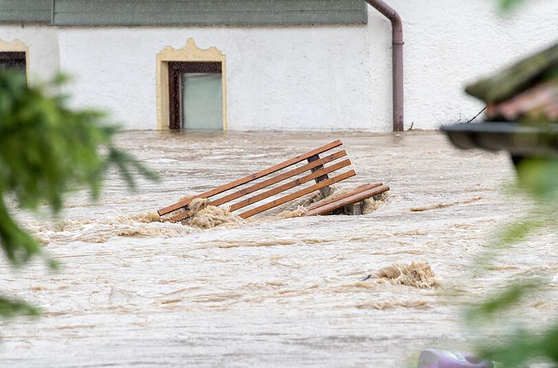 Das Hochwasser in Triftern im Landkreis Rottal-Inn.