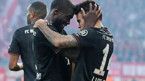 Zwei Hoffnungsträger des FC Bayern im Pokal-Achtelfinale gegen Union Berlin: Dayot Upamecano (l.) und Luis Díaz. Zwei Hoffnungsträger des FC Bayern im Pokal-Achtelfinale gegen Union Berlin: Dayot Upamecano (l.) und Luis Díaz.
