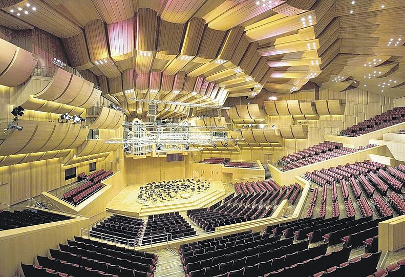 Kulturkoloss in Haidhausen: Der Gasteig im Abendlicht.