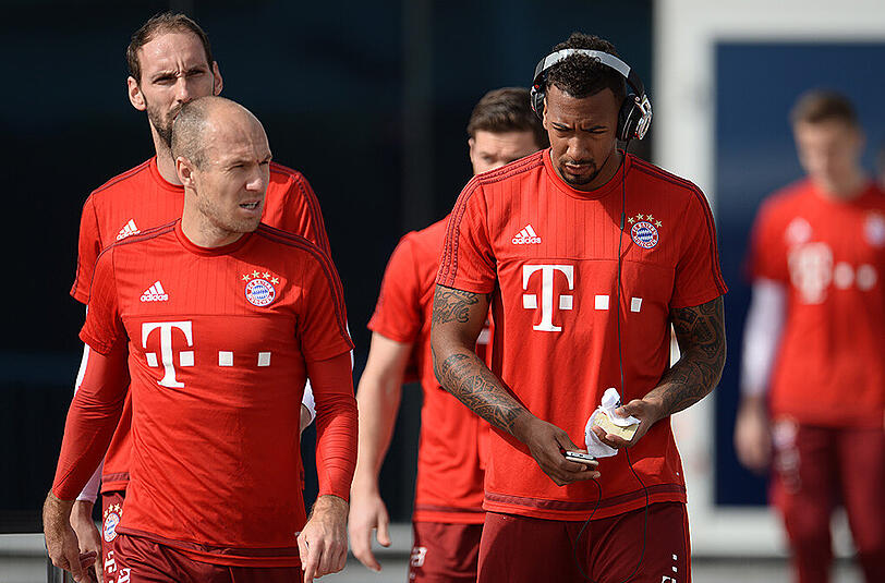 Auf dem Weg zurück ins Team - die Bayern-Stars Robben (links) und Boateng.