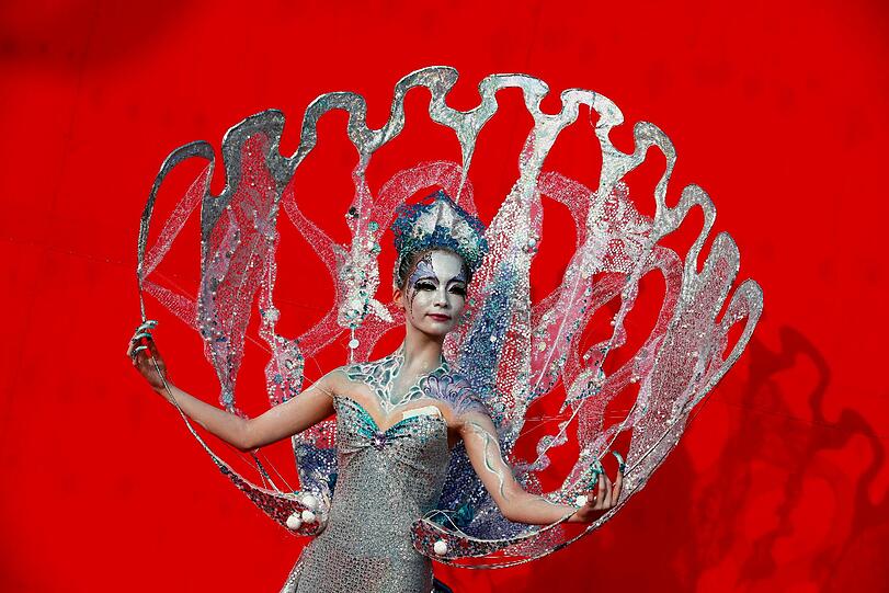 Schrille Outfits, nackte Haut. Das Internationale Bodypainting Festival in Daegu, Süd-Korea. Hier sind die schönsten Fotos.