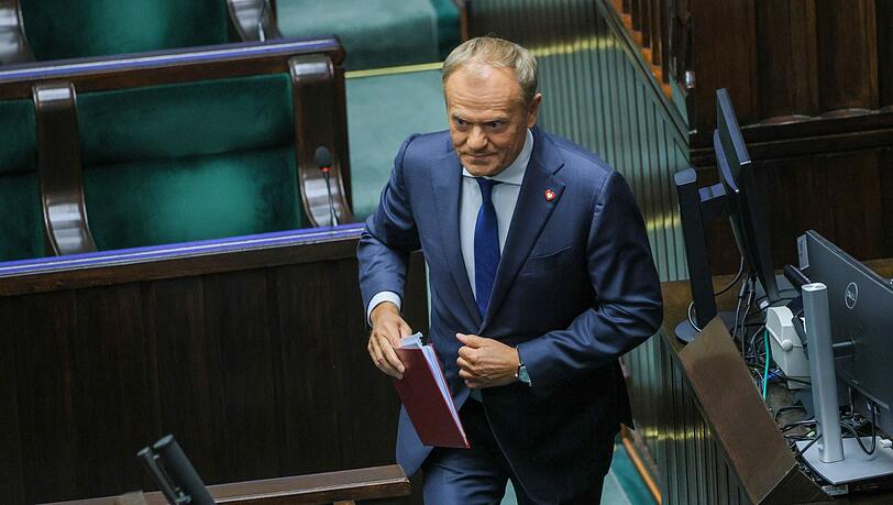 Polens Ministerpräsident Donald Tusk hat eine Vertrauensabstimmung überstanden, (Foto aktuell)