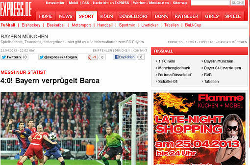 Der Blick in den Boulevardtitel "Kölner Express".