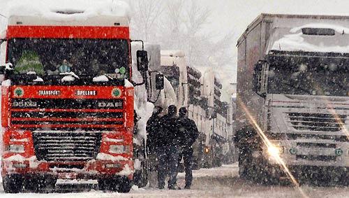 Nichts ging mehr für viele Lastwagen Nichts ging mehr für viele Lastwagen