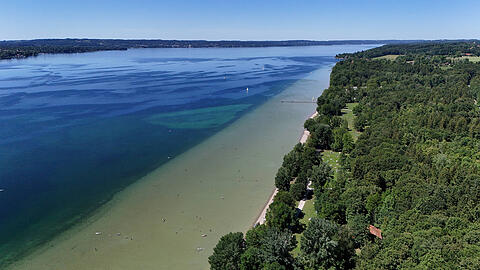 Normalerweise Erholung pur: Blick von oben auf den Starnberger See.