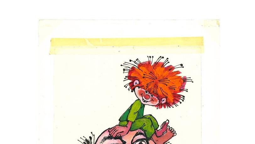 Eder und Pumuckl, gezeichnet von Barbara von Johnson 1964. Eder und Pumuckl, gezeichnet von Barbara von Johnson 1964.