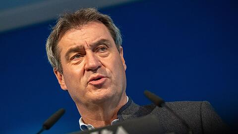 Markus Söder, CSU Parteivorsitzender, nimmt nach der Vorstandssitzung der CSU an einer Pressekonferenz teil.