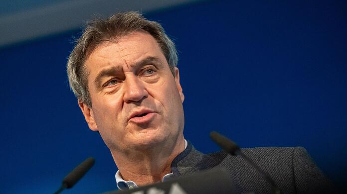 Markus Söder, CSU Parteivorsitzender, nimmt nach der Vorstandssitzung der CSU an einer Pressekonferenz teil.