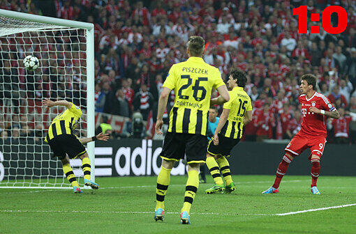 Mario Mandzukic muss in der 60. Minute nur noch einschieben, Schmelzer ist ausgespielt, Hummels kommt zu spät.