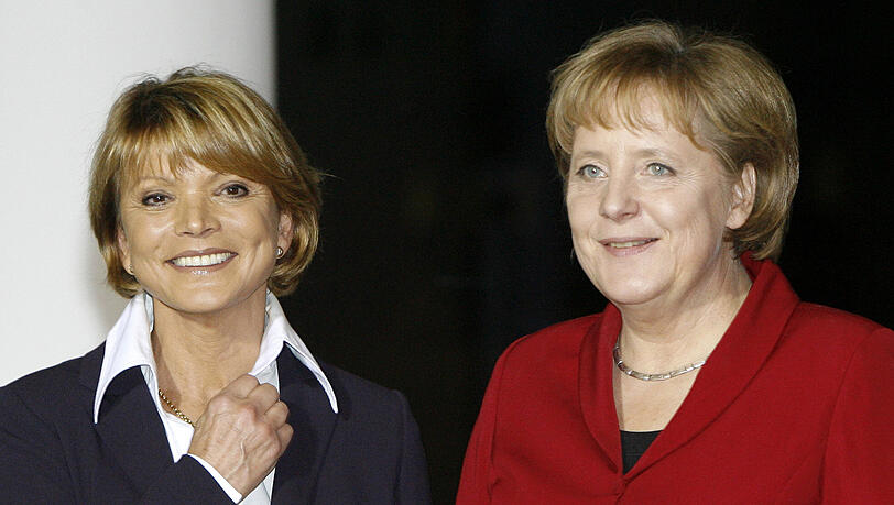 Uschi Glas besuchte Angela Merkel 2008 im Bundeskanzleramt.