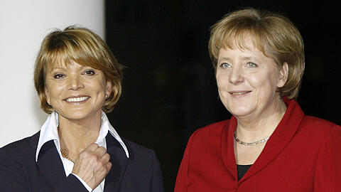 Uschi Glas besuchte Angela Merkel 2008 im Bundeskanzleramt.