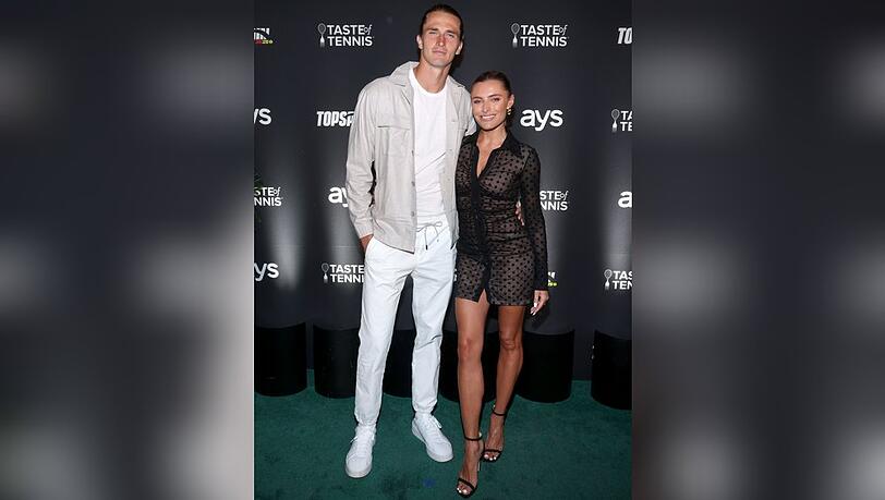 Sophia Thomalla an der Seite ihres Partners Alexander Zverev beim "Taste of Tennis"-Event im kalifornischen Indian Wells.