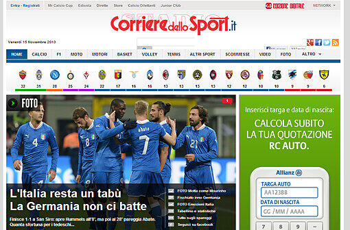 Corriere dello Sport: "Italien bleibt tabu. Deutschland schlägt uns nicht."