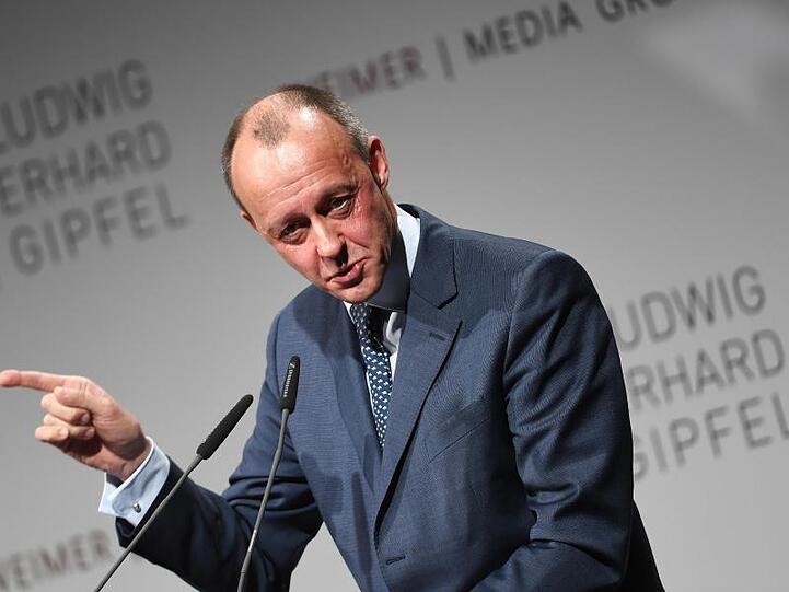 Friedrich Merz (CDU), Vizepräsident des Wirtschaftsrates der CDU, spricht beim Ludwig-Erhard-Gipfel. Foto: Angelika Warmuth/dpa/Archivbild