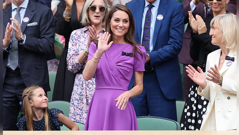 Prinzessin Kate mit ihrer Tochter Prinzessin Charlotte beim Herren-Finale von Wimbledon.