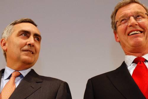 Siemens-Vorstandschef Peter Löscher (links) und Aufsichtsratschef Gerhard Cromme: Selbstbedienungsmentalität?