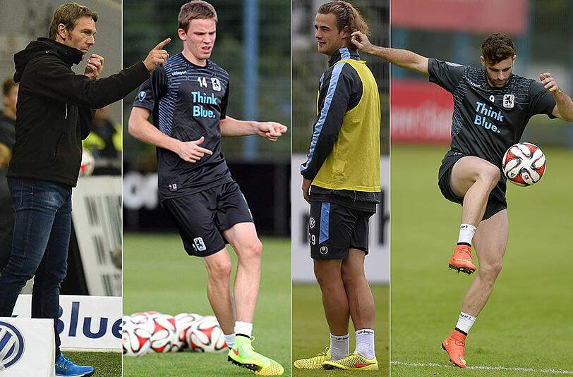 Markus von Ahlen testet im Training einen Tag vor dem Spiel gegen den VFR Aalen mit Yannick Stark, Marin Tomasov und Rodri neue Optionen aus.