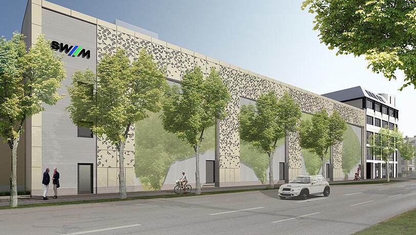 Die Stadtwerke wollen die großflächige Fassade an der Landshuter Allee mit Rankpflanzen begrünen.