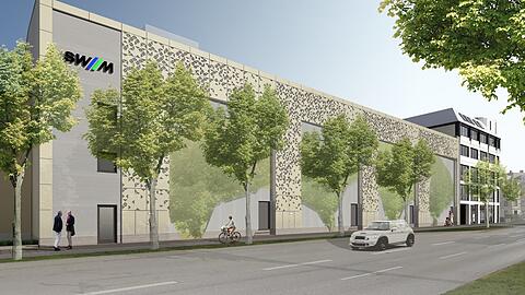 Die Stadtwerke wollen die großflächige Fassade an der Landshuter Allee mit Rankpflanzen begrünen.