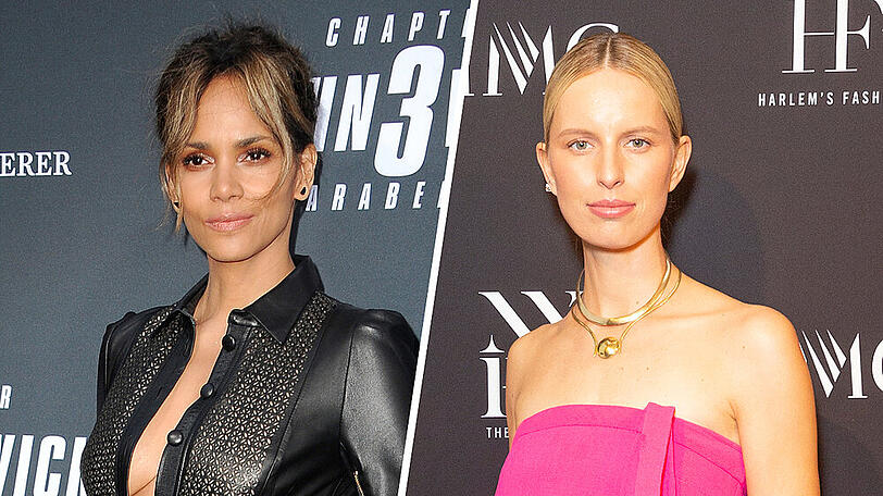 Halle Berry (l.) und Karolina Kurkova haben sich beide der "Pillow Challenge" gestellt.