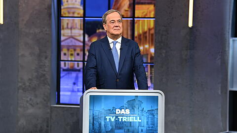 Armin Laschet beim letzten von drei TV-Triellen.