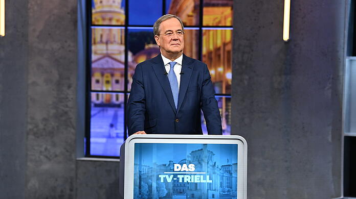 Armin Laschet beim letzten von drei TV-Triellen.