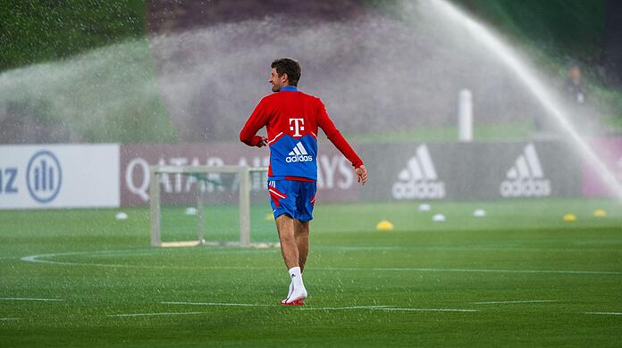 Thomas Müller vom FC Bayern München während einer Übungseinheit.