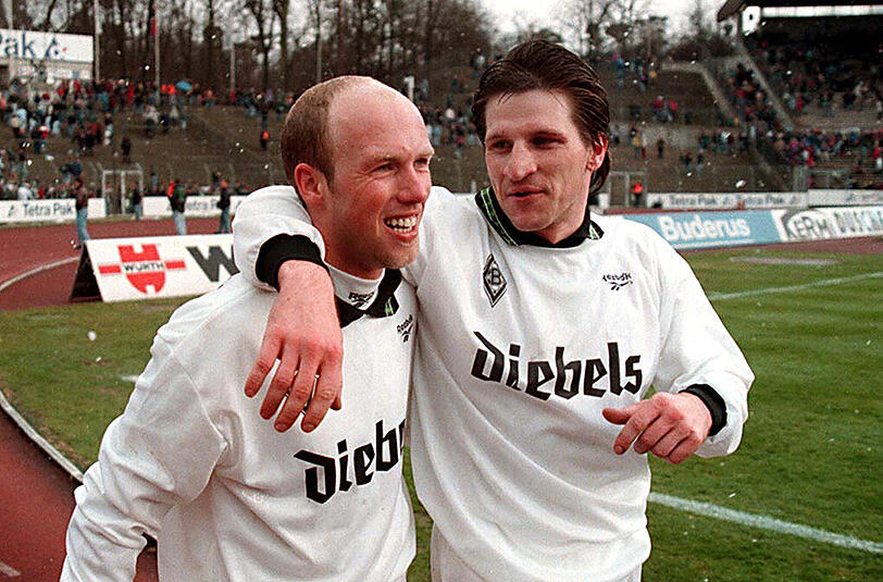 Spielten zusammen bei Gladbach: Peter Wynhoff und Thomas Kastenmaier.