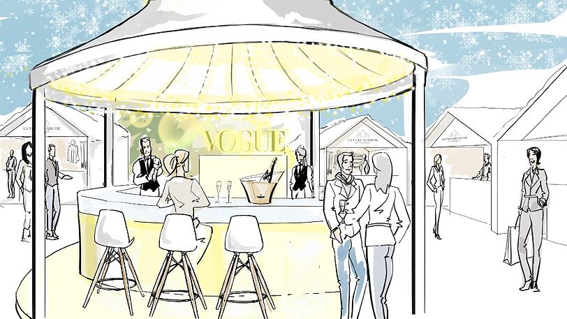 Alles in Weiß: die geplante Vogue-Bar in der Marktmitte.