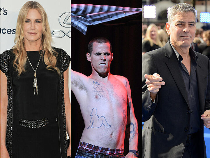 Lassen sich nicht so schnell einschüchtern: Daryl Hannah, Steve-O und George Clooney (v.l.)