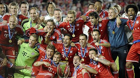 2013 das beste Team in Europa: Die Bayern nach dem Sieg im Supercup gegen den FC Chelsea.