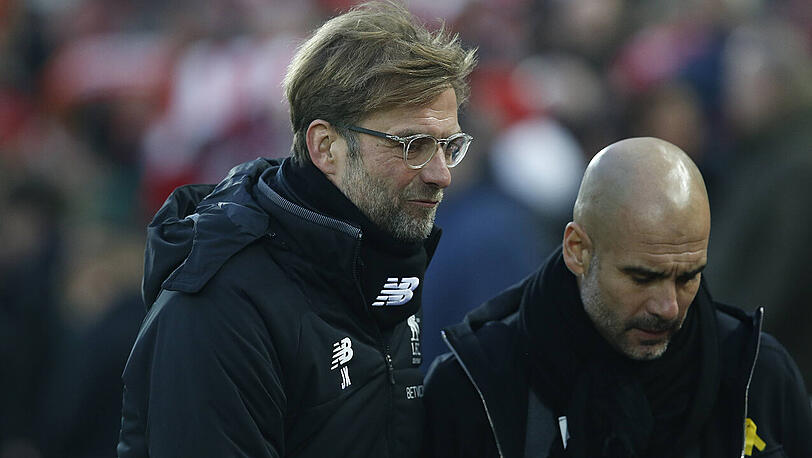 Sieger und Verlierer: Liverpools Trainer Jürgen Klopp (links) und Pep Guardiola, Trainer von Manchester City.