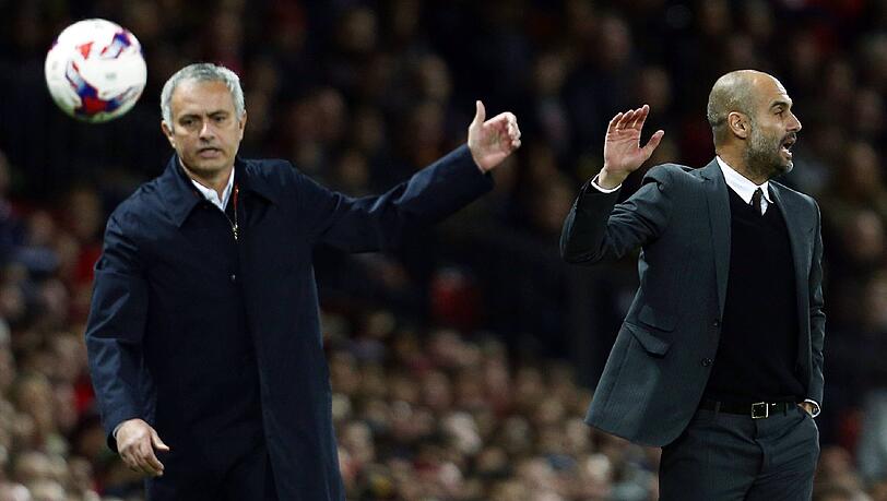 Im Duell der Erzrivalen hatte am Mittwoch Pep Guardiola gegen Jose Mourinho das Nachsehen. Im Duell der Erzrivalen hatte am Mittwoch Pep Guardiola gegen Jose Mourinho das Nachsehen.