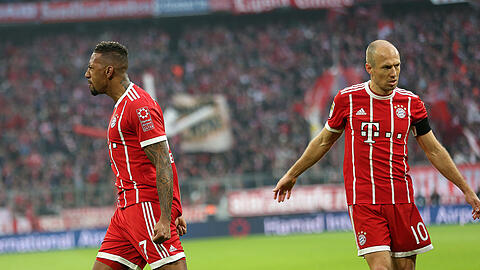 Sind beim Halbfinal-Rückspiel in Madrid im Stadion: Jérôme Boateng (l.) und Arjen Robben, beide aktuell verletzt.