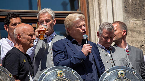 Oliver Kahn auf der Meisterfeier des FC Bayern 2022.