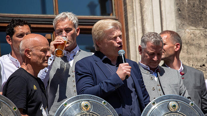 Oliver Kahn auf der Meisterfeier des FC Bayern 2022.