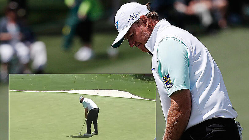 "The Big Easy" ist beim Masters in Augusta an einem vermeintlich leichten Putt schier verzweifelt. "The Big Easy" ist beim Masters in Augusta an einem vermeintlich leichten Putt schier verzweifelt.