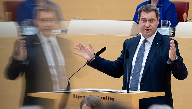 Ministerpräsident Markus Söder am Mittwoch während der Haushaltsdebatte im Bayerischen Landtag.