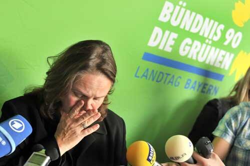 Theresa Schopper: Bayerns Grünen-Chefin  kämpfte sichtlich mit den Tränen.