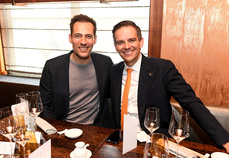 Alexander Mazza und Dominik Reiner (Generalmanager Hotel Mandarin Oriental München)