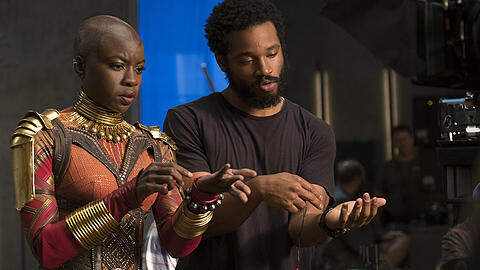 Danai Gurira (Okoye) mit Regisseur Ryan Coogler.