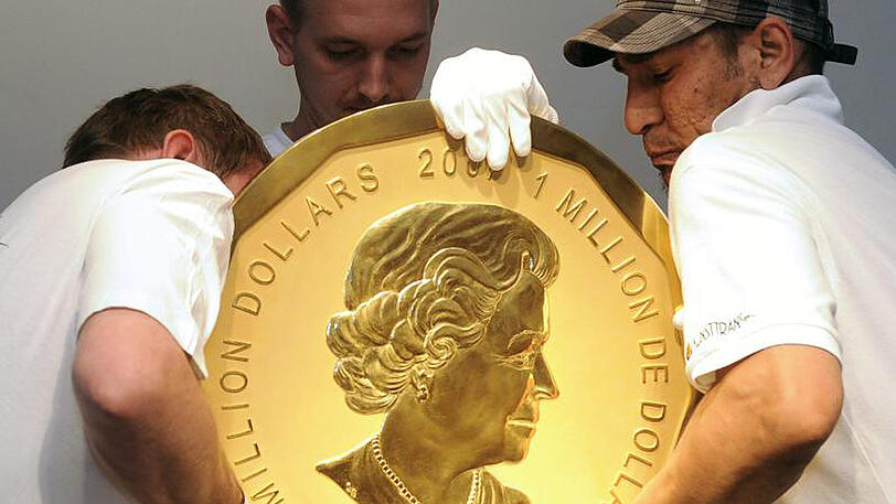 Von der 100 Kilo schweren und 53 Zentimeter großen "Big Maple Leaf"-Goldmünze gibt es insgesamt fünf Exemplare.